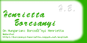 henrietta borcsanyi business card